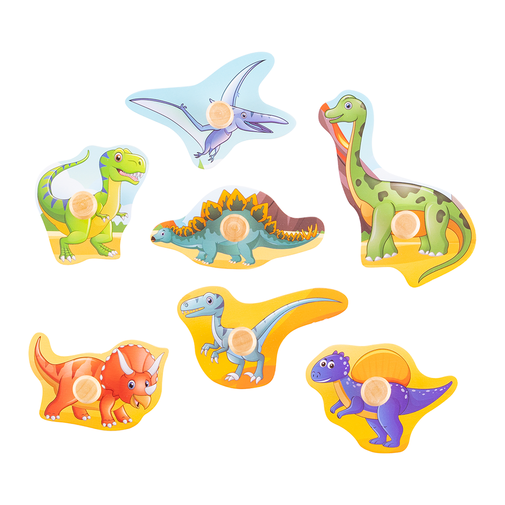 Encaje Dinosaurios de Madera con mango - Imagen 6