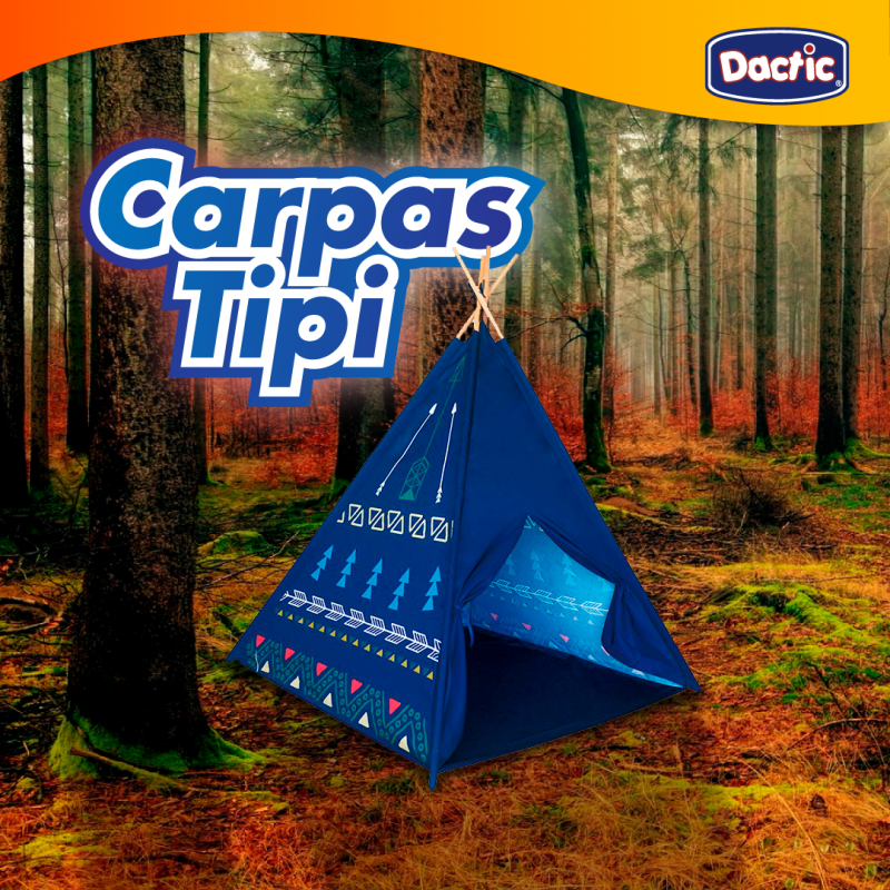 Carpa Tipi Azul 120x120x150cm