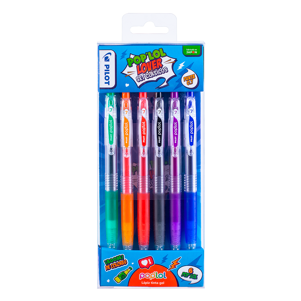 Set Lápiz Gel POP'LOL Clásicos 6u