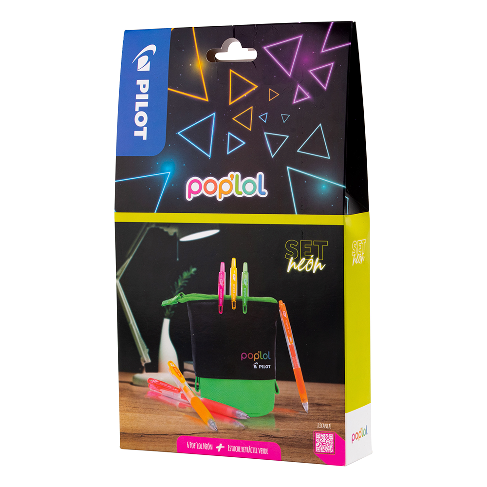Set Lápiz Gel POP'LOL 6u c/Estuche Retráctil Verde - Imagen 2