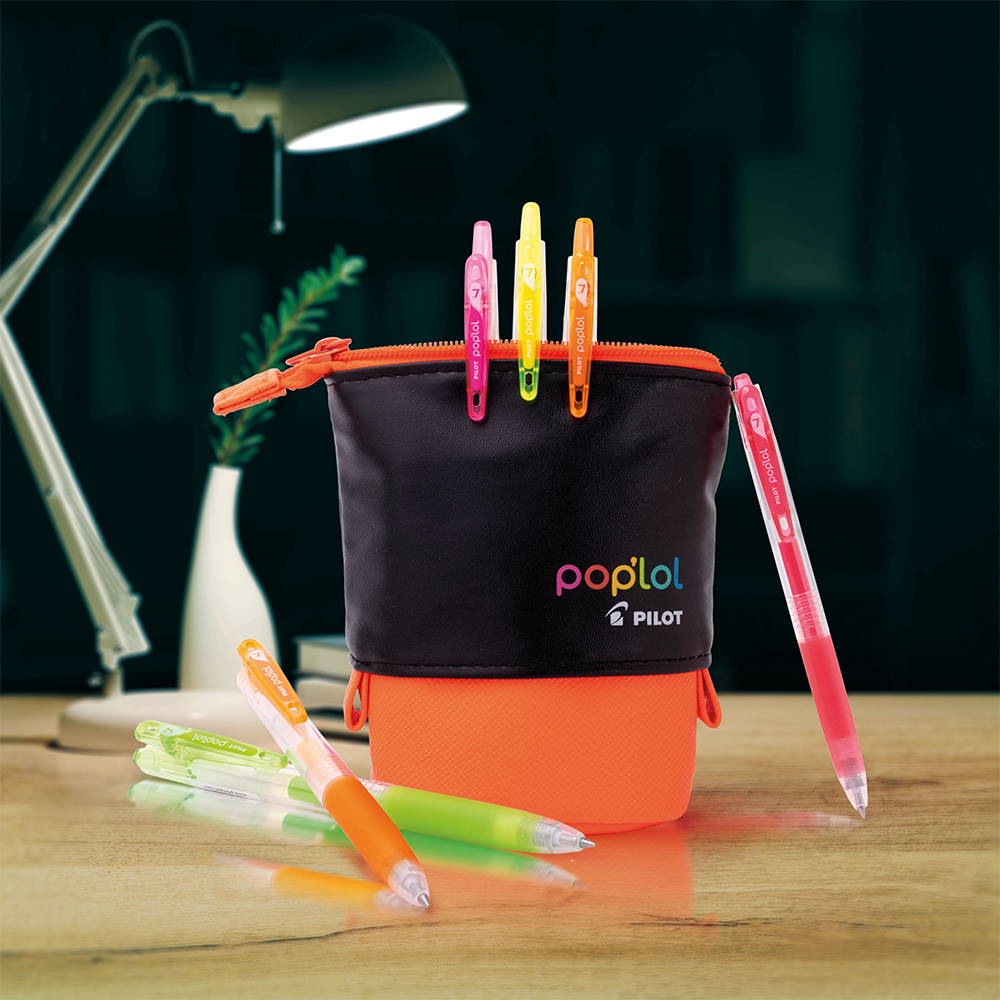 Set Lápiz Gel POP'LOL 6u c/Estuche Retráctil Naranjo - Imagen 4