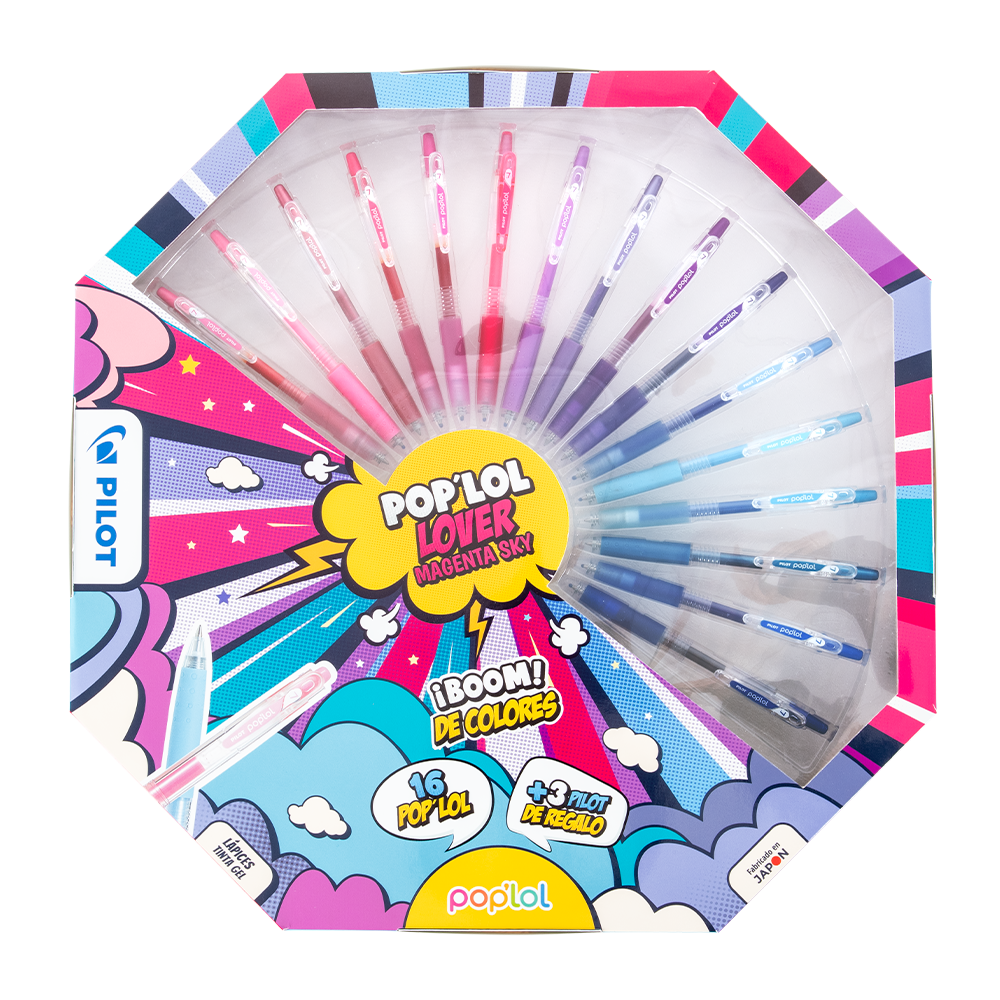 Set Lápiz Gel POPLOL 0.7 16u Magenta Sky - Imagen 4