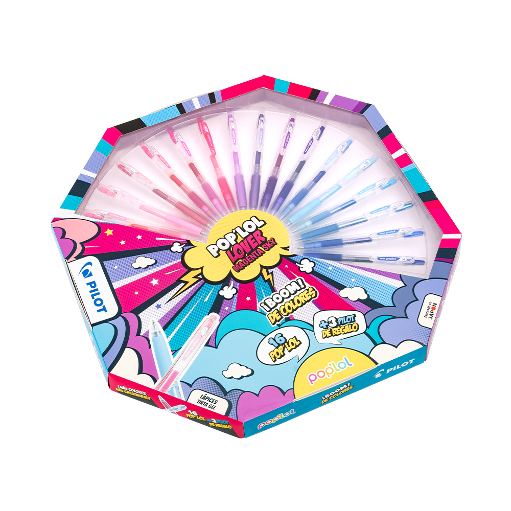 Set Lápiz Gel POPLOL 0.7 16u Magenta Sky - Imagen 3