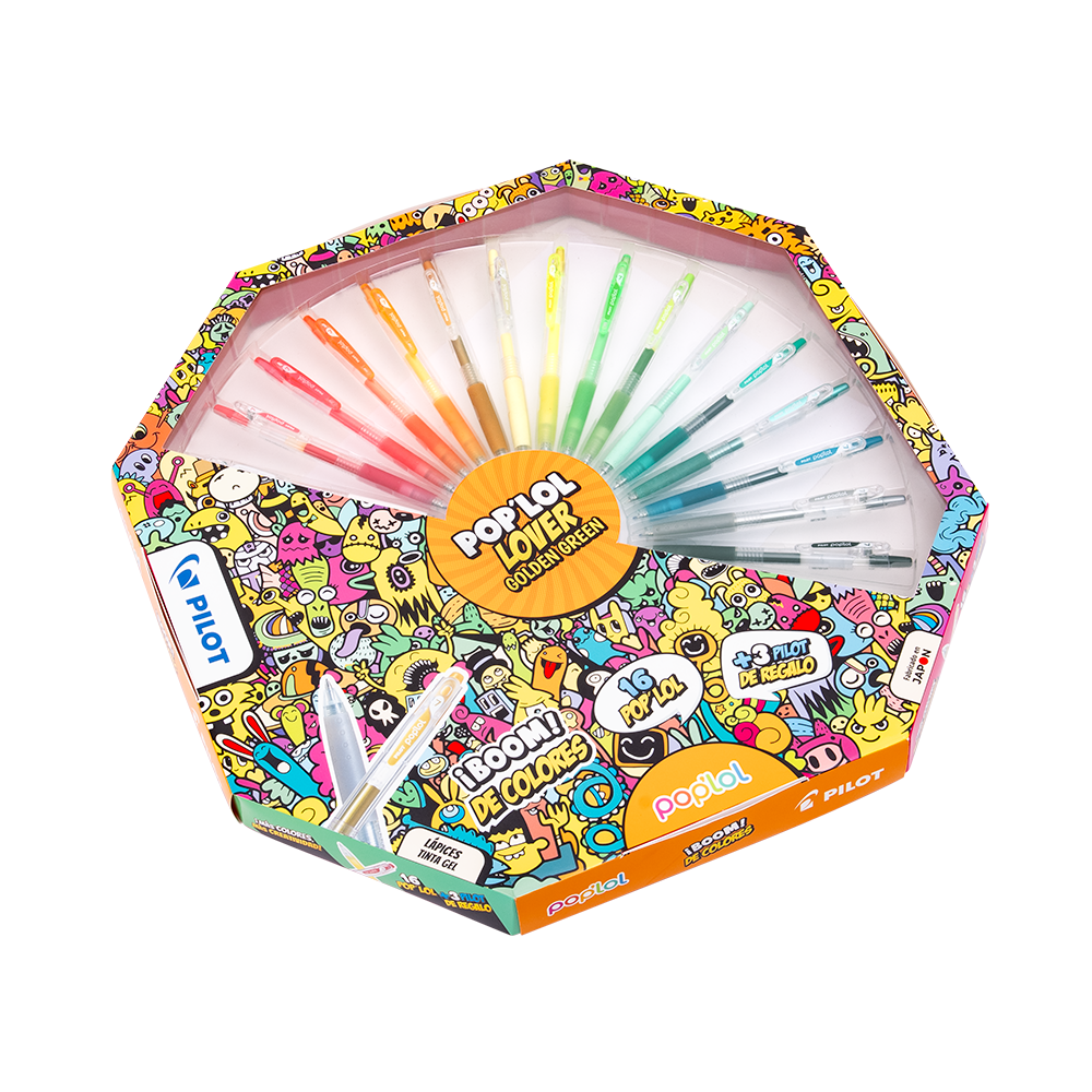 Set Lápiz Gel POP'LOL Golden Green 16u - Imagen 3