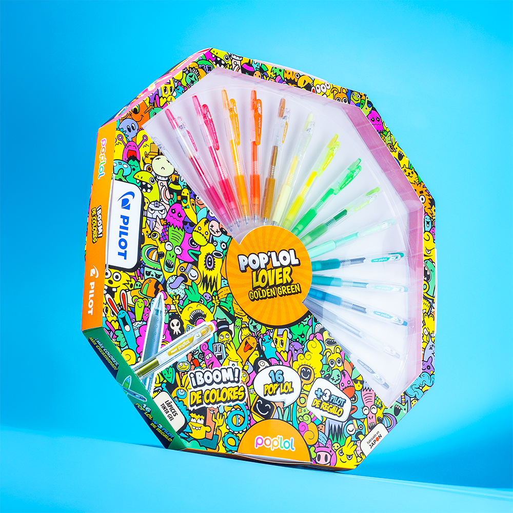 Set Lápiz Gel POP'LOL Golden Green 16u