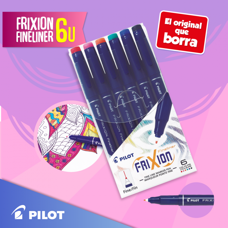Set Marcadores Frixion Fineliner 6u