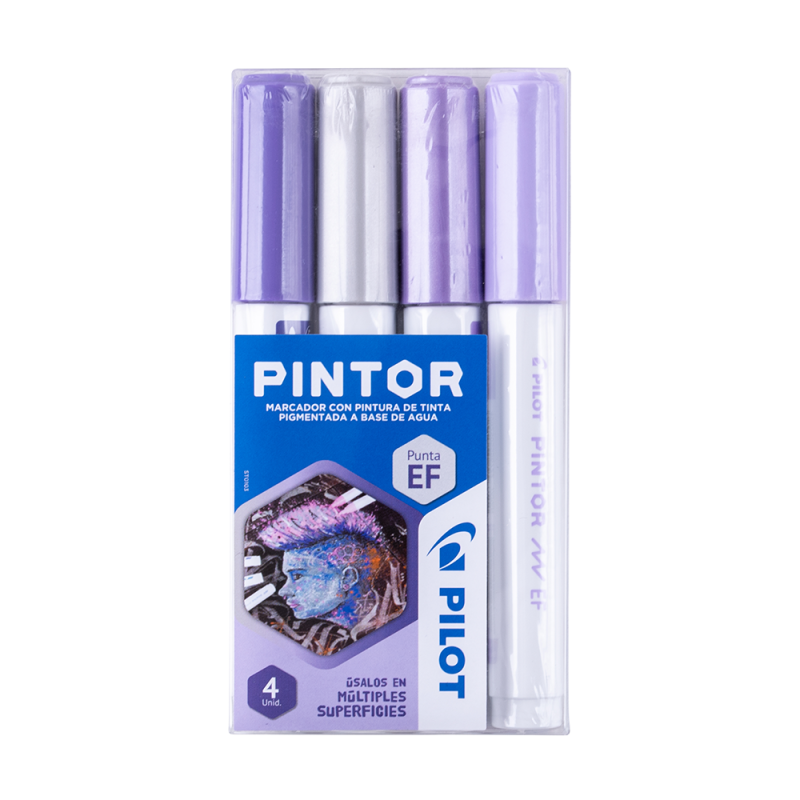 Set Pintor Metalizado Extra Fino 4u en Violetas - Imagen 4
